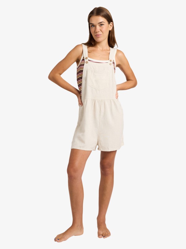 Easy Isle Mini Salopette courte Beige Femme