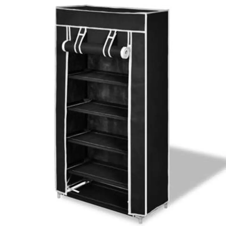 vidaXL - Schoenenkast - Zwart - Stof - 58 x 28 x 106 cm