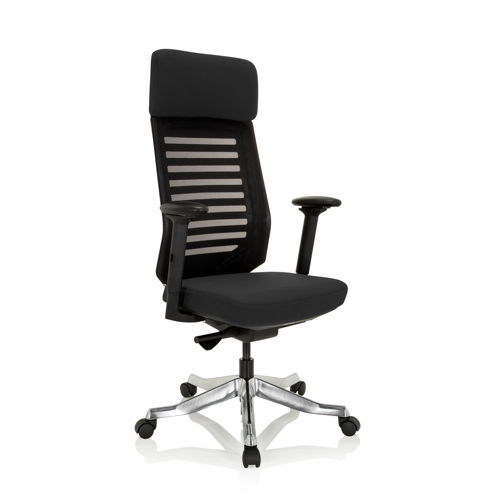 Profi Bürostuhl ASGON Stoff/Netzstoff mit Armlehnen hjh OFFICE