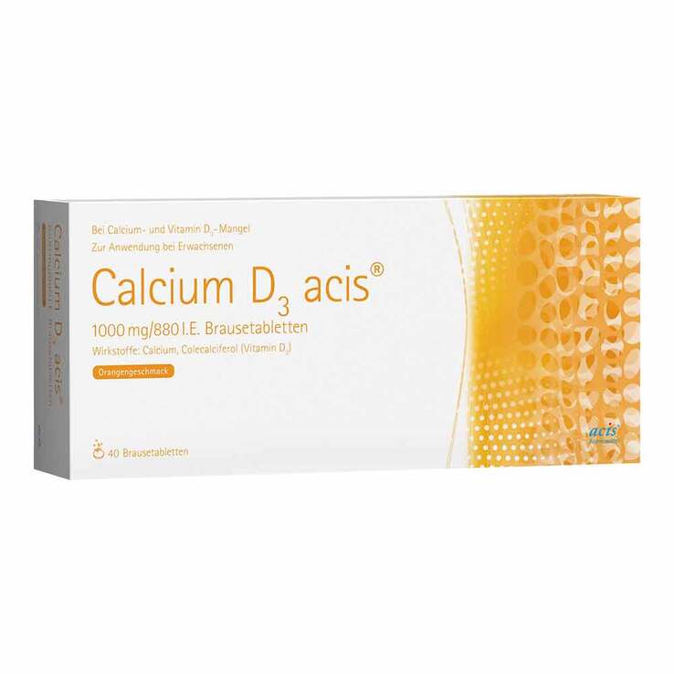 Calcium D3 acis 1000 mg / 880 I.E. Brausetabletten, 40 St