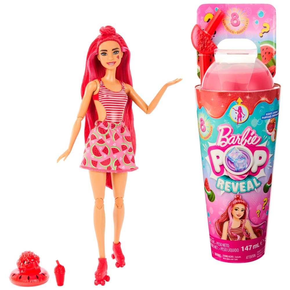 Barbie Pop Reveal Fruchtserie – Puppe und Überraschungen mit Wassermelonenduft