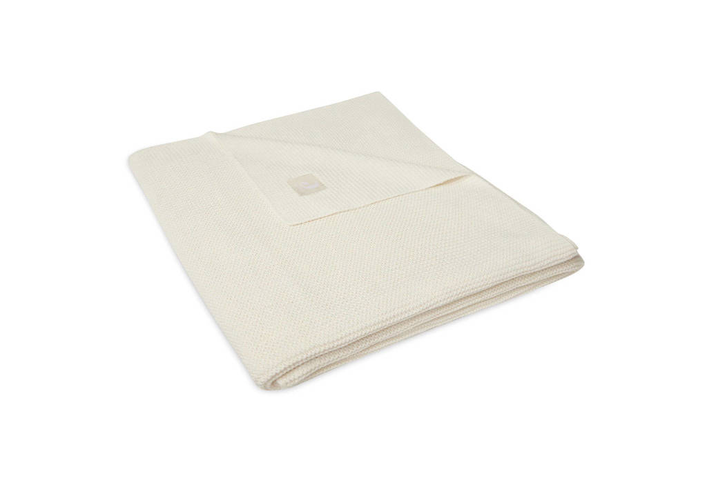 fijn dekentjebaby ledikant deken 100x150 cm Basic Knit Ivory