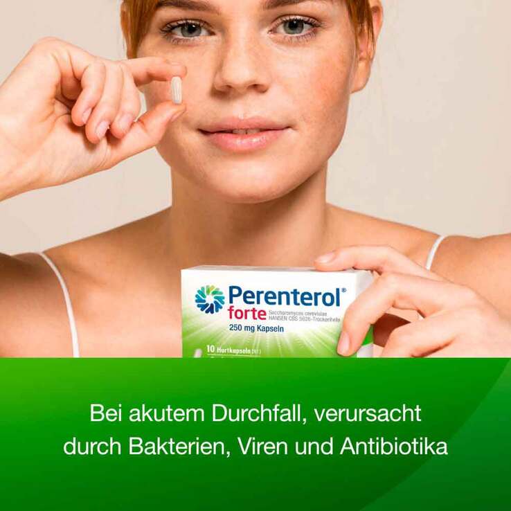 Perenterol forte 250 mg bei akutem Durchfall & zur Vorbeugung, 10 St