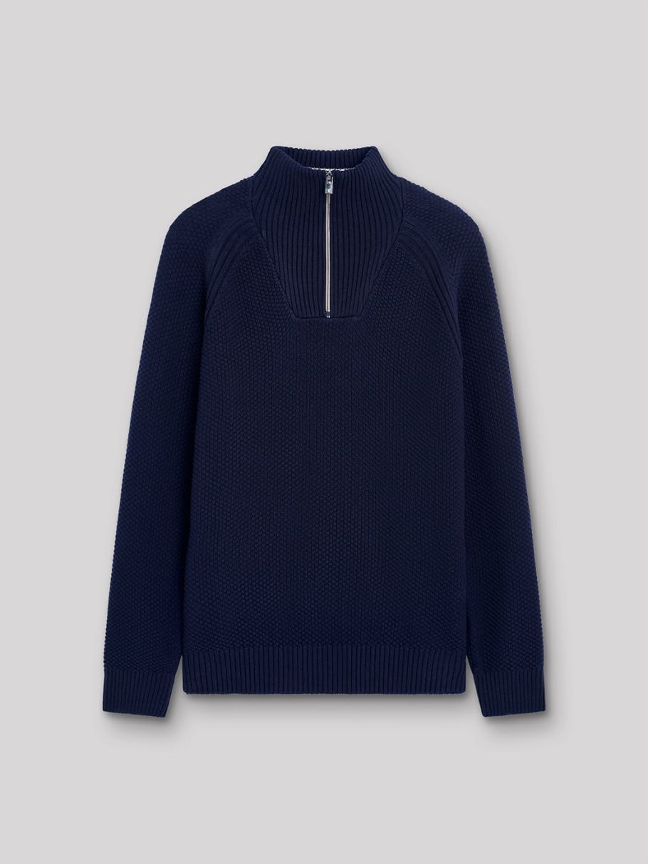 Pull col cheminée en coton