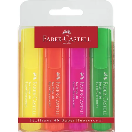 Faber-Castell Textliner 46 Superflourescent, 4er Etui