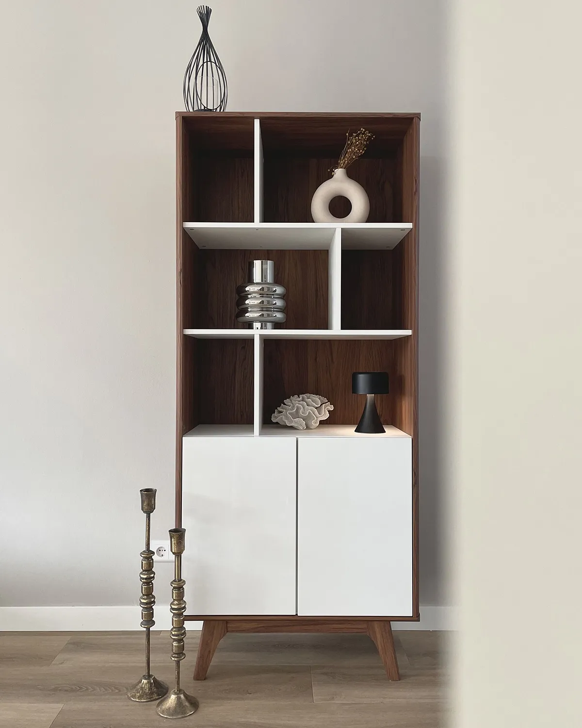 Rek COLUMBUS 182 cm Bruin/wit