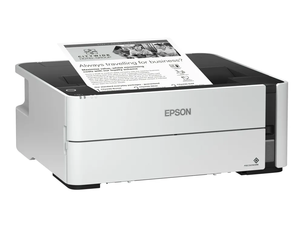 Epson EcoTank M1170 - Printer - S/H - Duplex - blækprinter - kan genopfyldes - A4/Legal - 1200 x 2400 dpi - op til 20 spm - kapacitet: 250 ark - USB 2.0, Gigabit LAN, Wi-Fi(n) - hvid