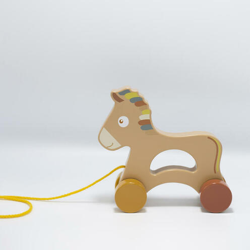 Cheval à tirer en bois FSC - Multicolor - TROIS KILOS SEPT