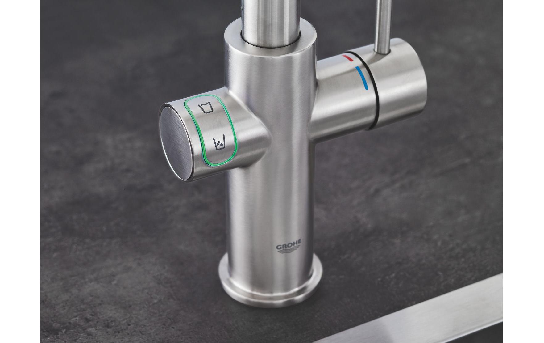 Küchenarmatur Blue Home L-Auslauf, Starter Kit, Supersteel<br>Die frischste Wasserquellen