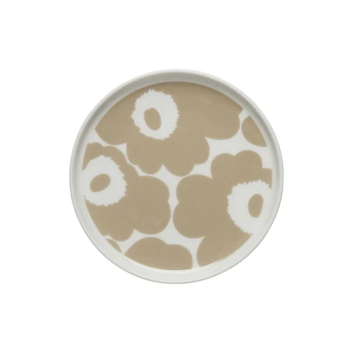 Marimekko - Oiva Unikko Teller, Ø 13,5 cm, beige / weiss