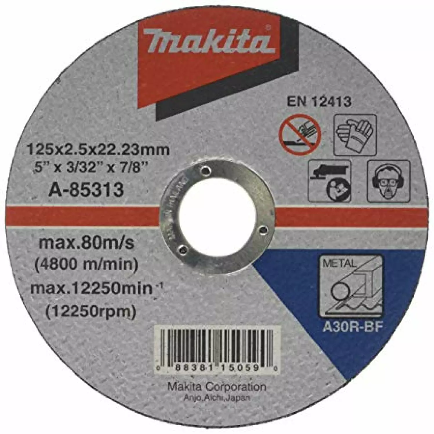 Makita A-85307 Doorslijpschijf - 115 x 22,23mm - Metaal