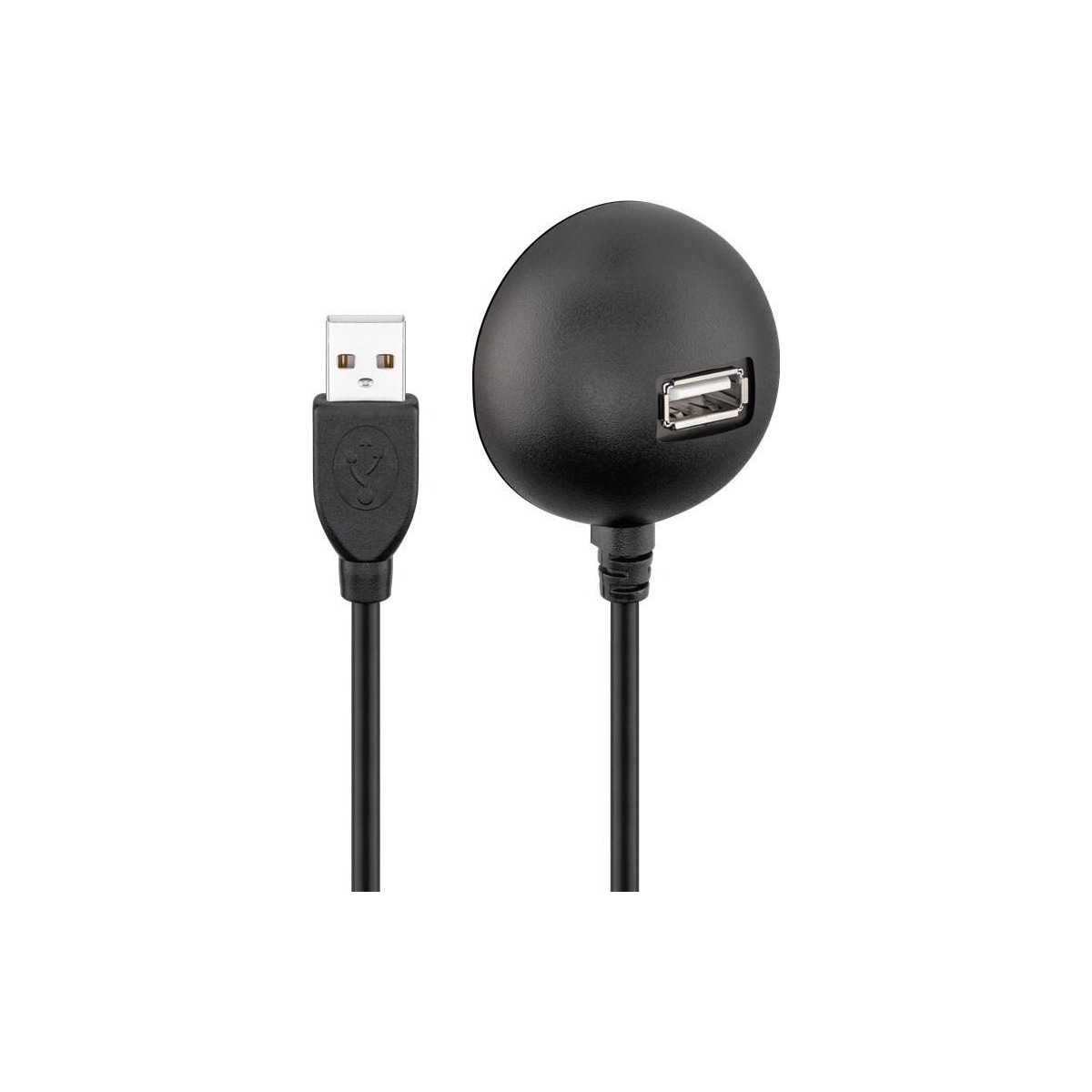 Goobay USB 2.0 Hi-Speed skjøtekabel med bordfot, svart
