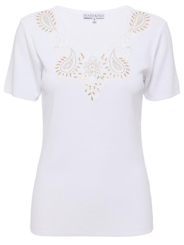 Pulli Kurzarm mit Paisleyverzierung
