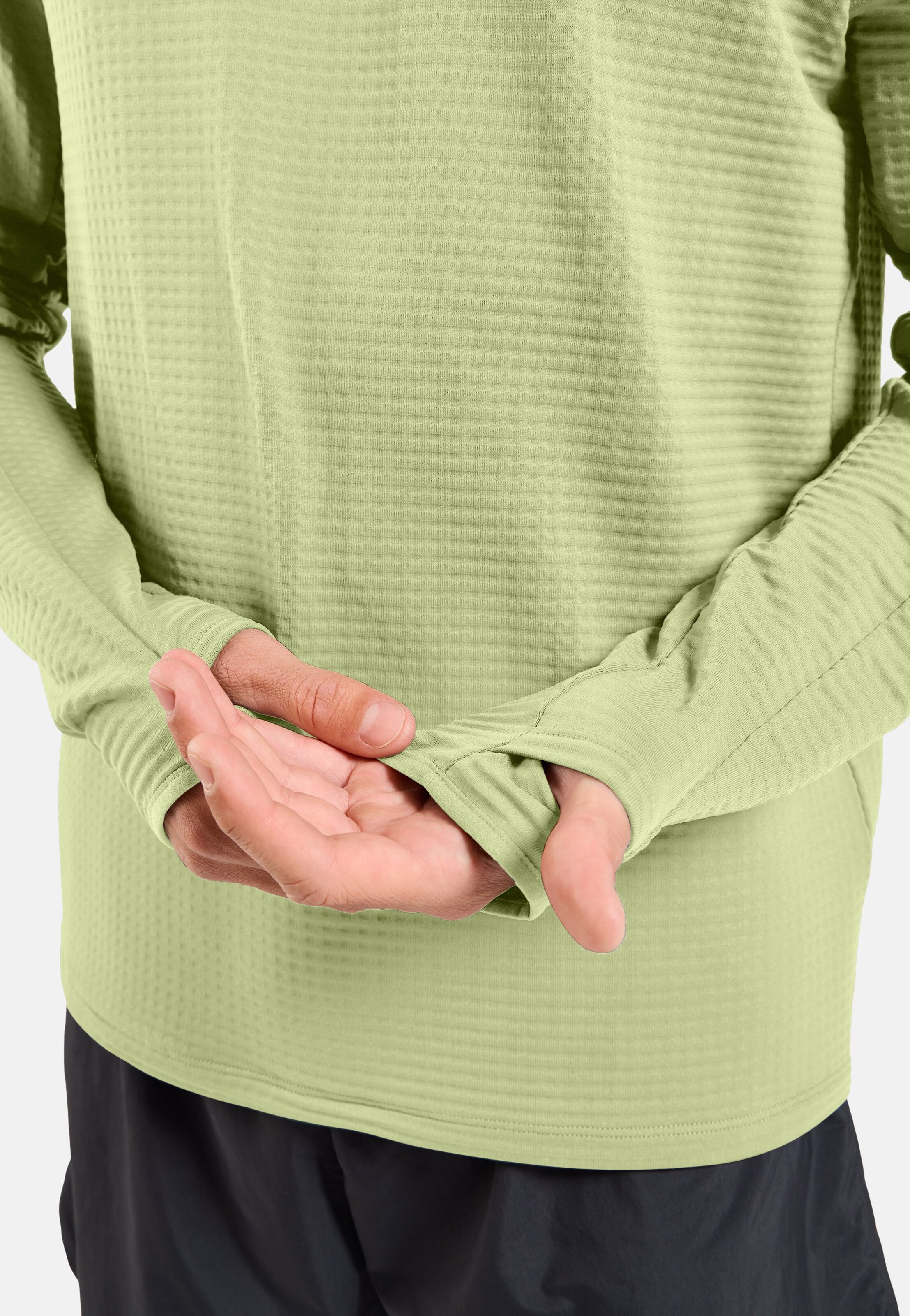 Essentials Thermal Laufhoodie in shadow lime