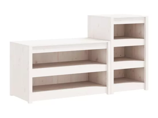Armoires de cuisine d'extérieur 2 pcs blanc bois de pin massif
