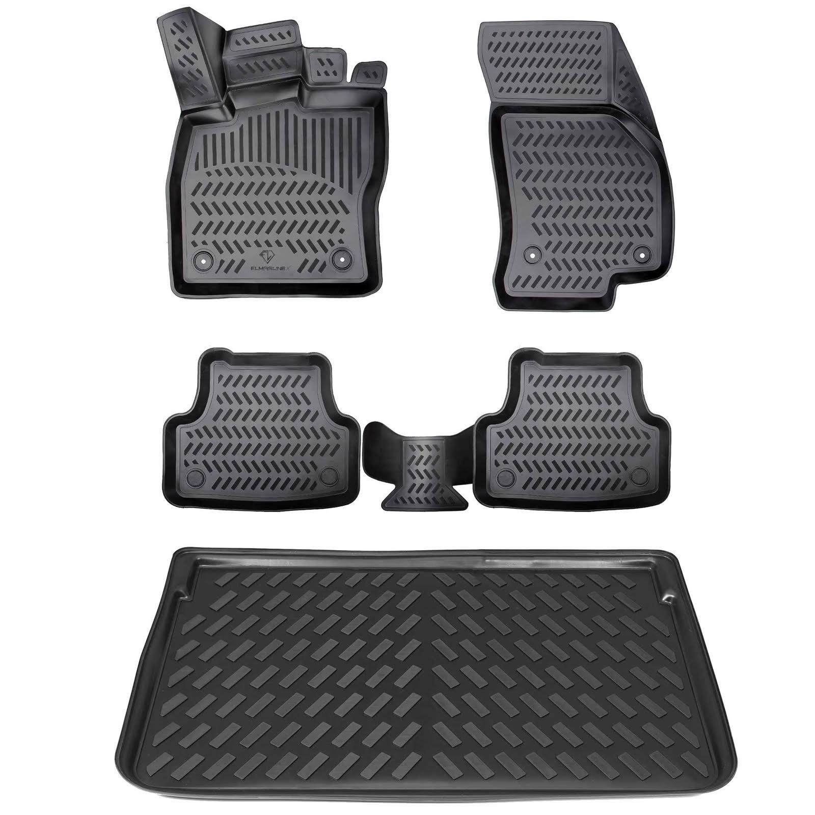 ELMASLINE 3D Gummimatten Kofferraumwanne Set für SKODA Octavia III Kombi 2012