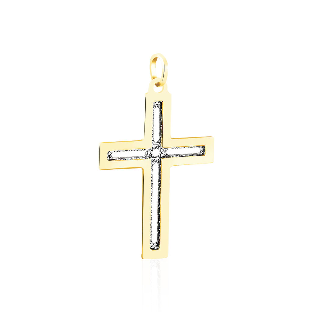 Pendentif Casey Croix Or Bicolore