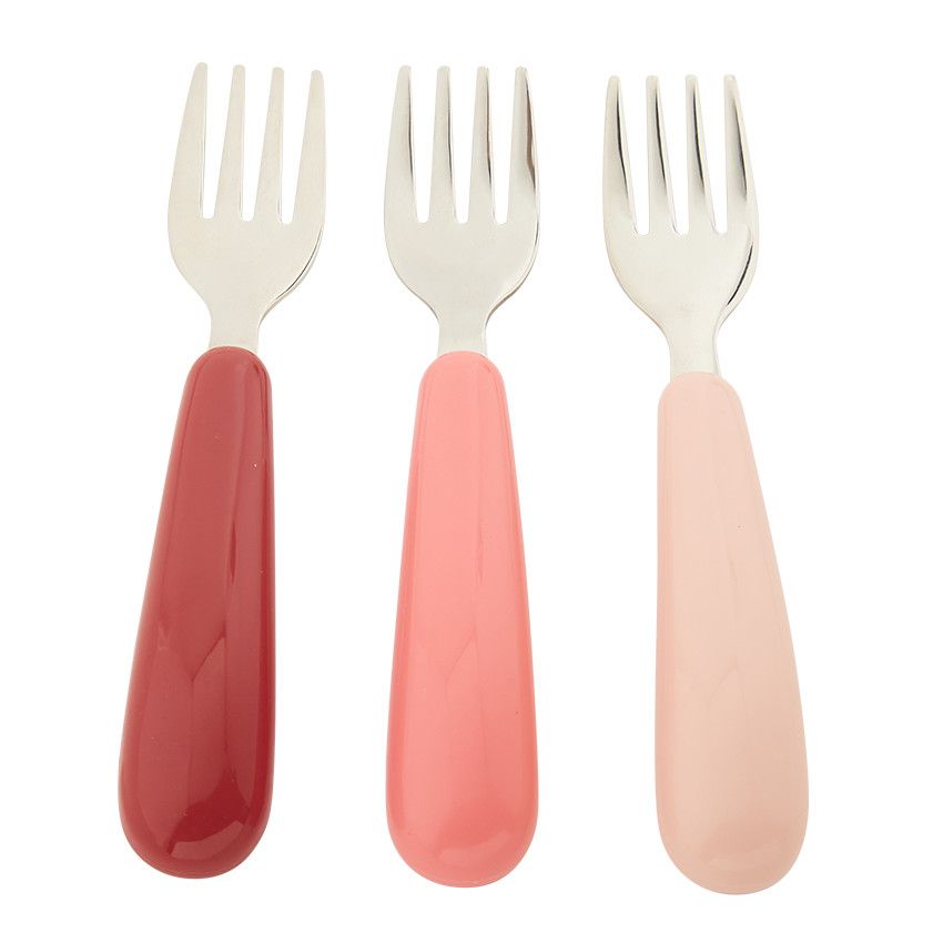 Lot de 3 fourchettes en métal Yummix Rose - Ecru