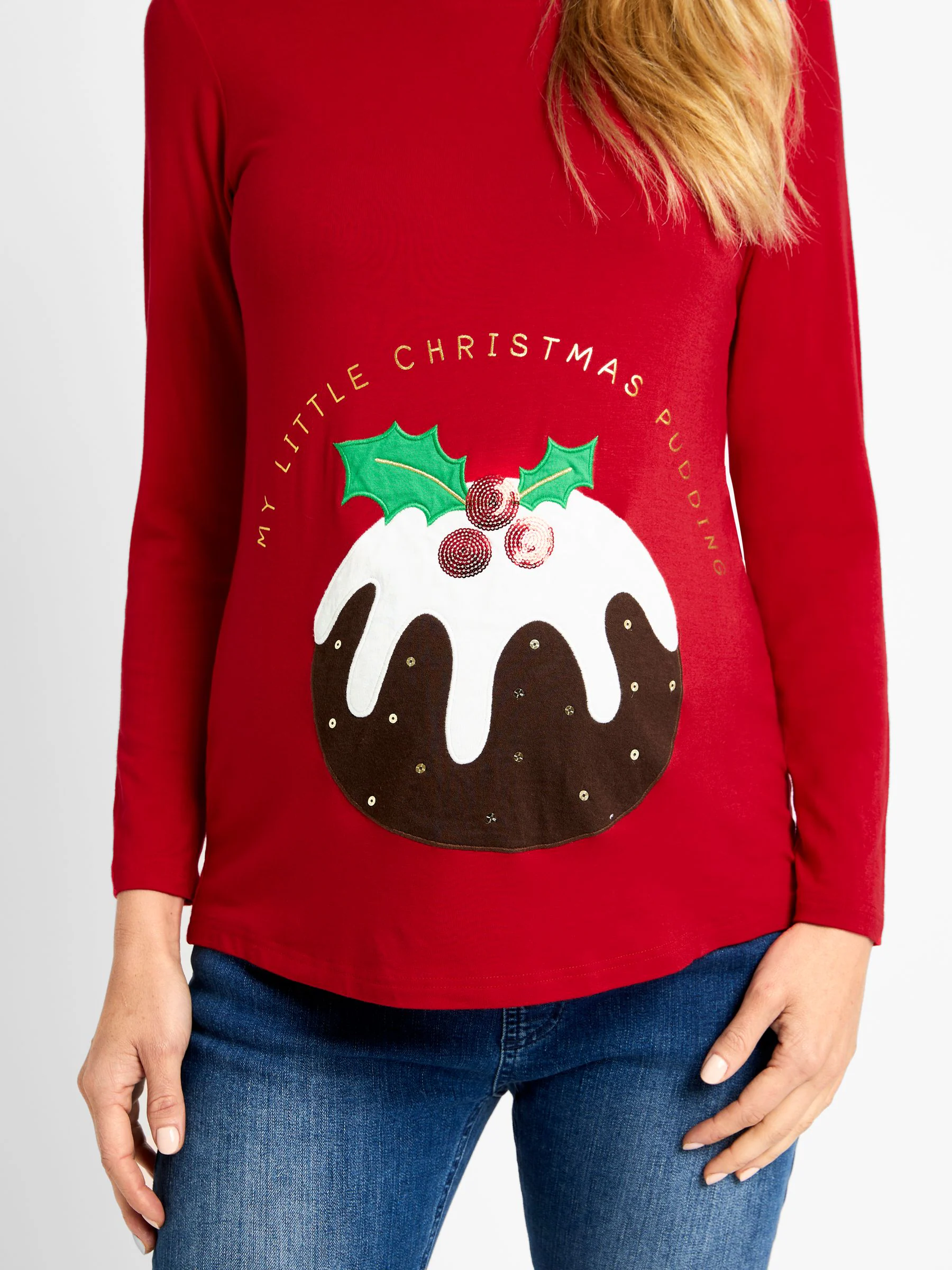 JoJo Maman Bébé - Zwangerschapstop met kerstpudding