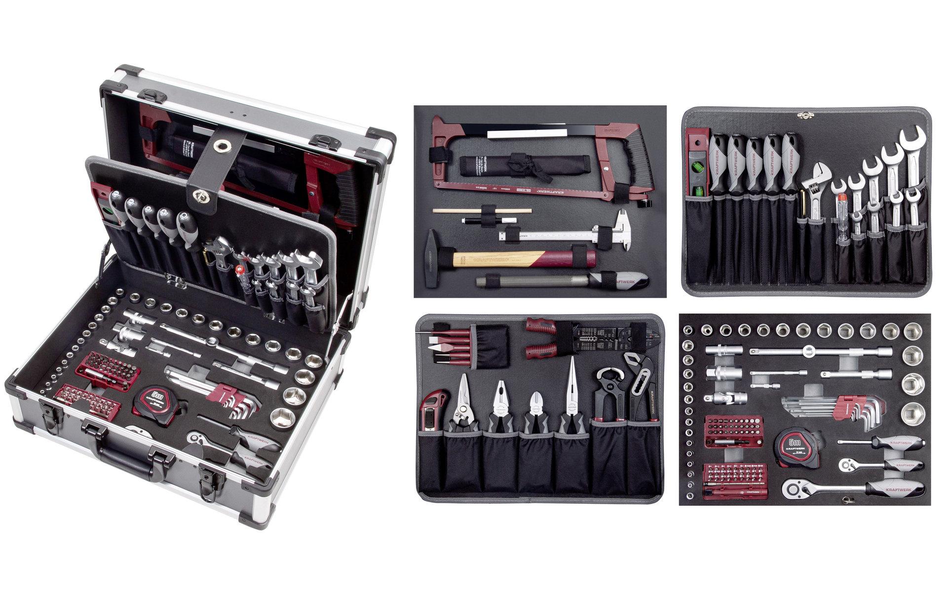 Werkzeugkoffer B147 BASIC LINE 1/4“ + 1/2“ 158-teilig<br>Alu-Werkzeug-Set