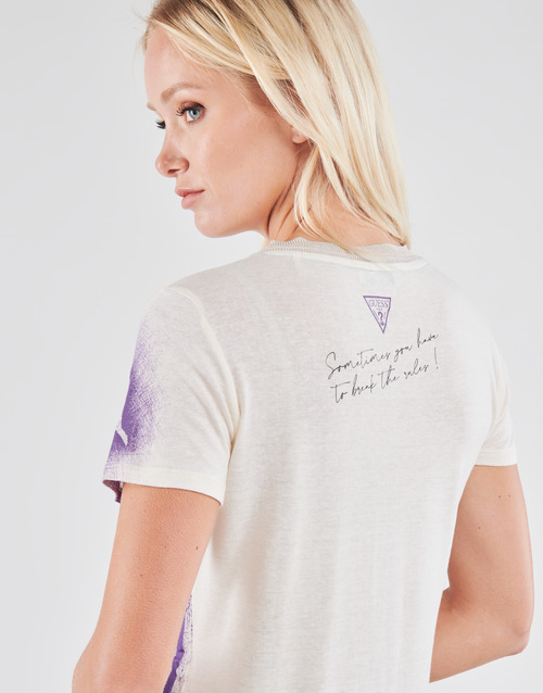 Guess - SS CN IRIS TEE - Blanc / Bleu