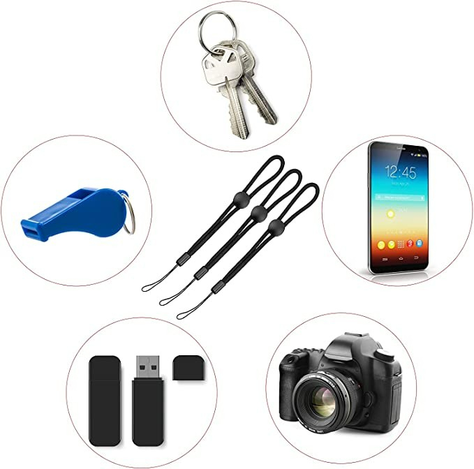 (3er Set) AirPods Pro 2 / AirPods Pro Verstellbare Handgelenkschlaufe Universal Anti-Lost Phone Strap - Schwarz