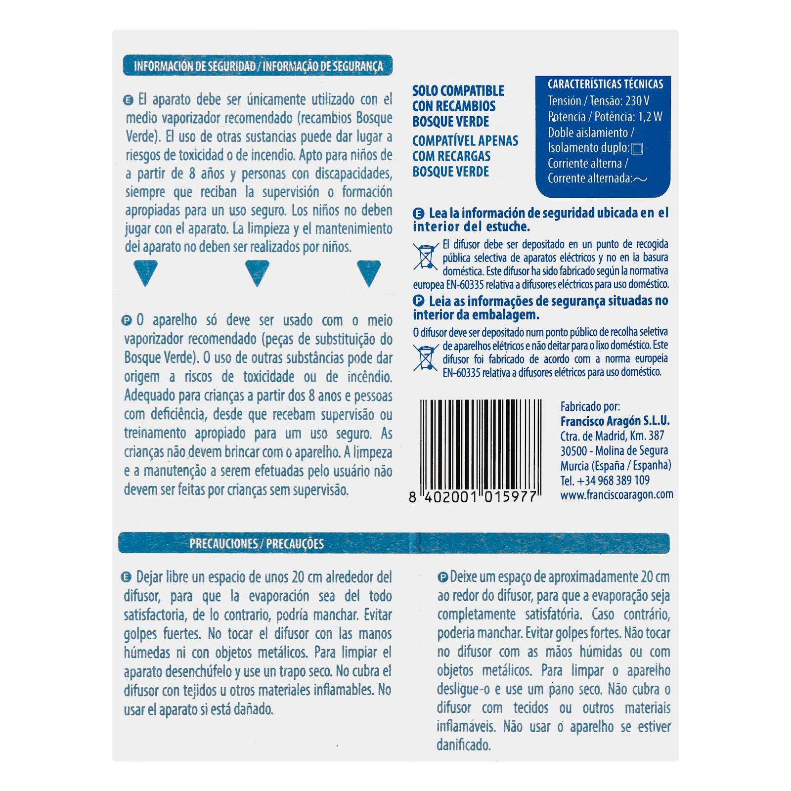Diffuseur de désodorisant électrique Green Forest
