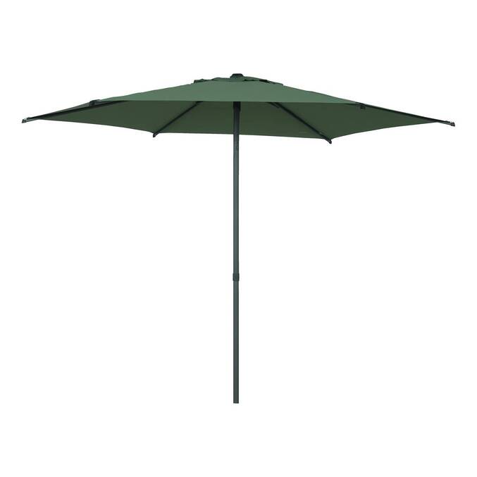 Parasol droit rond inclinable SOYA Vert olive / Graphite