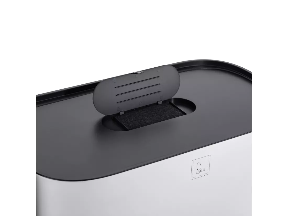 SVITA MLT2X30 Poubelle à pédale 60l 2 compartiments avec couvercle blanc