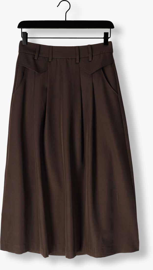bruine co'couture midirok luna pocket pleat skirt