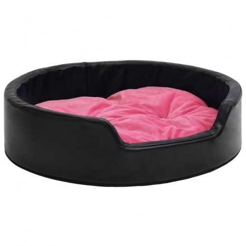 Sofá vidaXL com almofada lavável, preto e rosa, para cães e gatos.