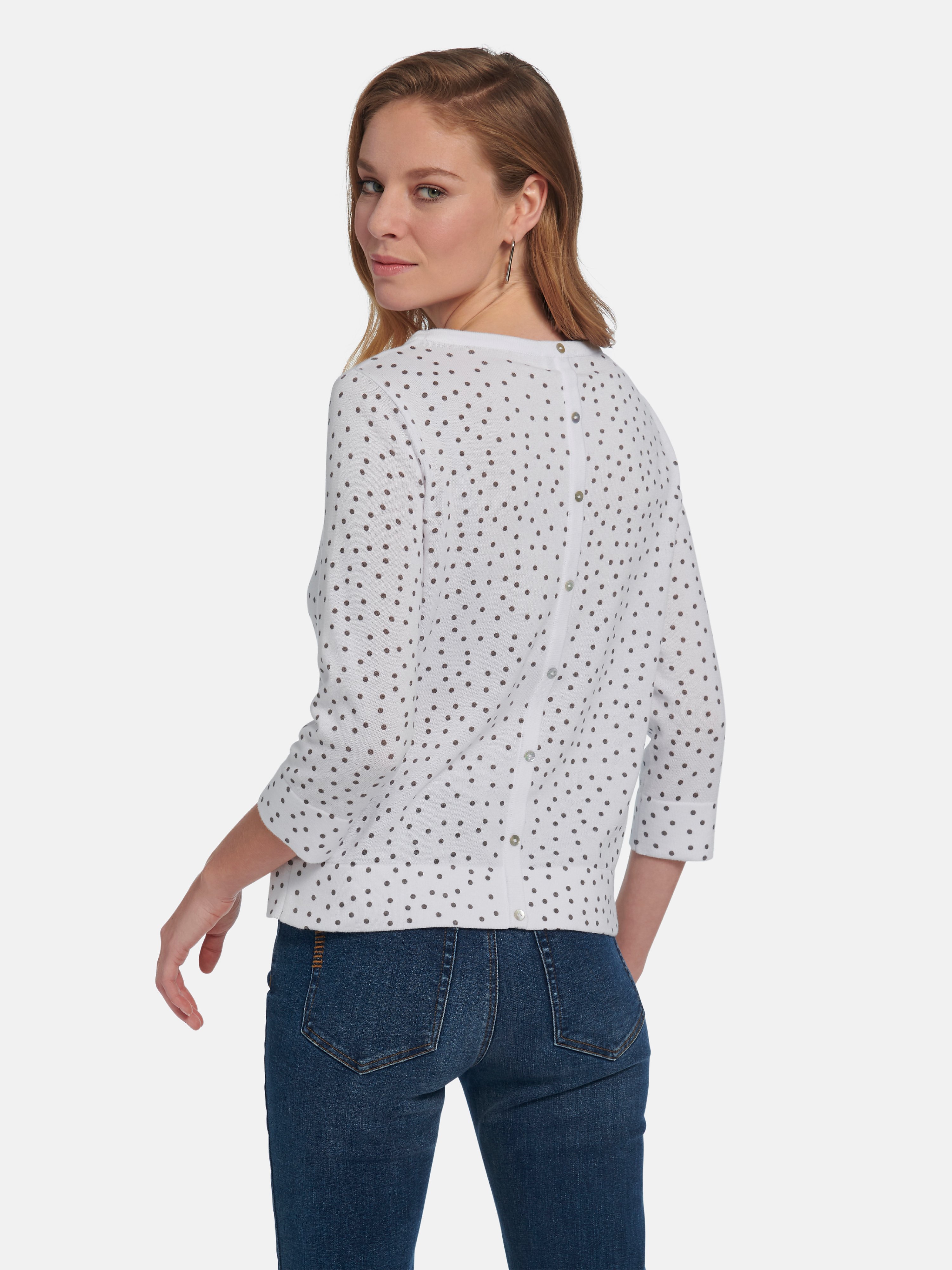 Rundhals-Pullover mit 3/4-Arm