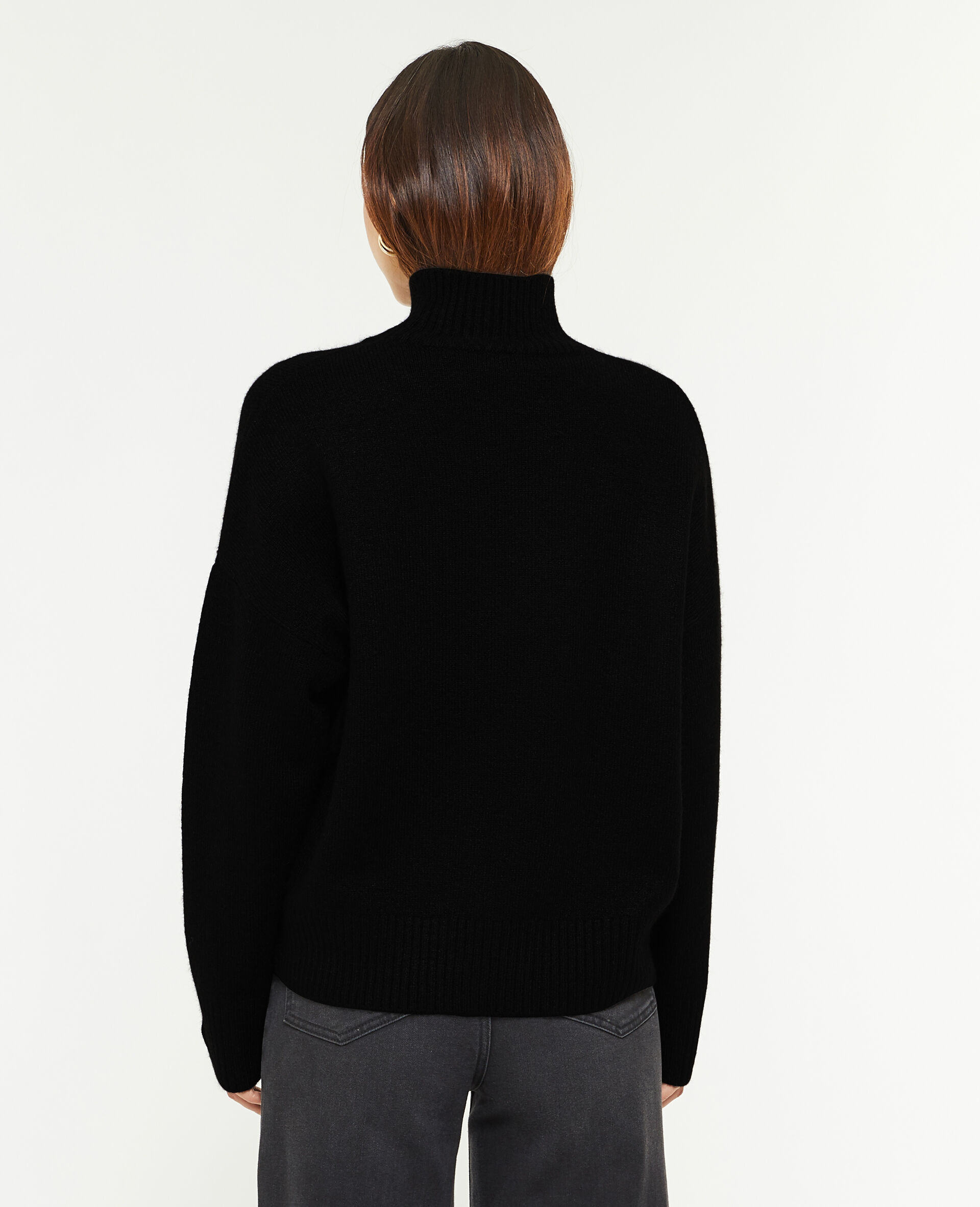 Pull oversize col montant - Noir