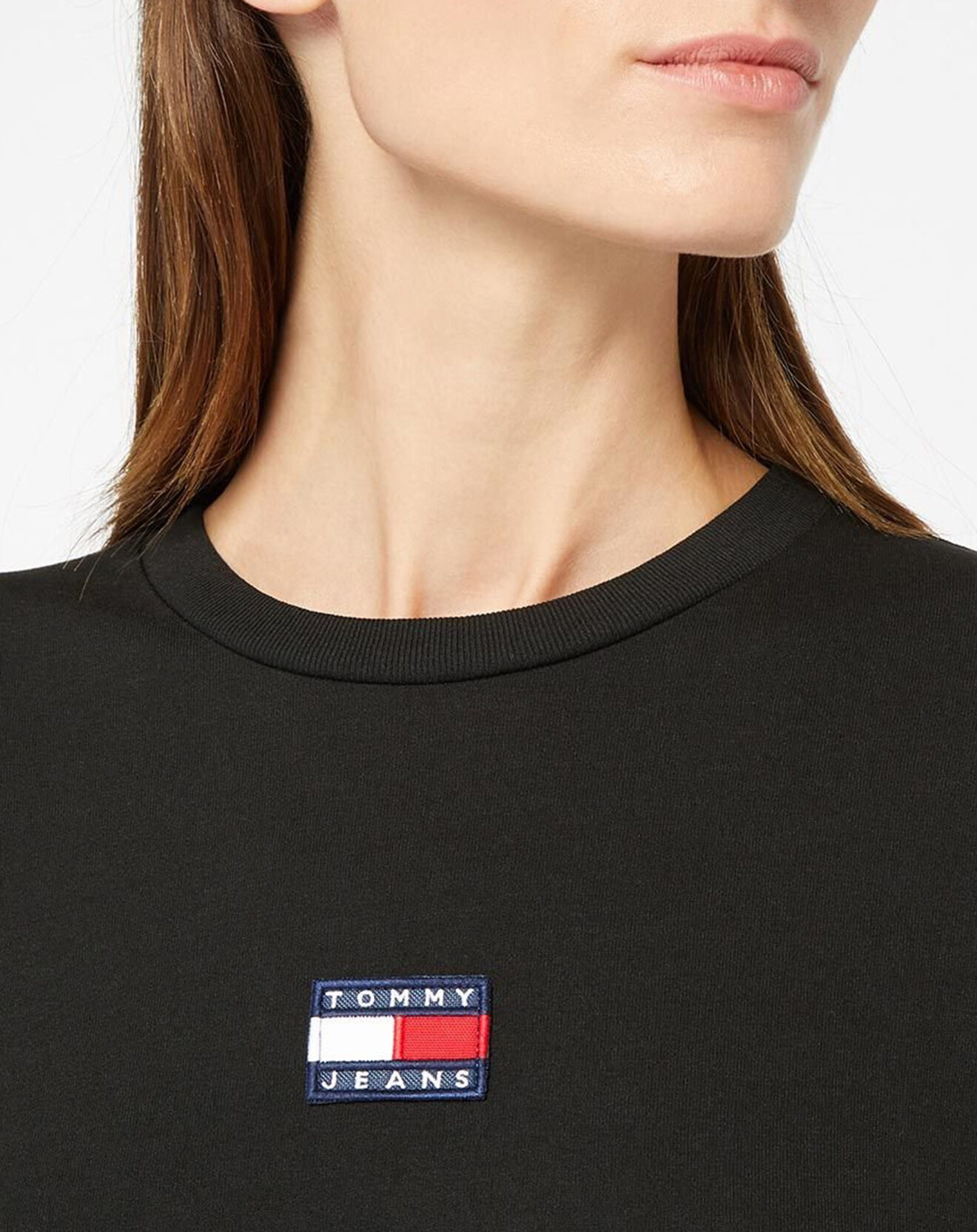 Tommy Jeans T-Shirt Crop Tommy Badge noir