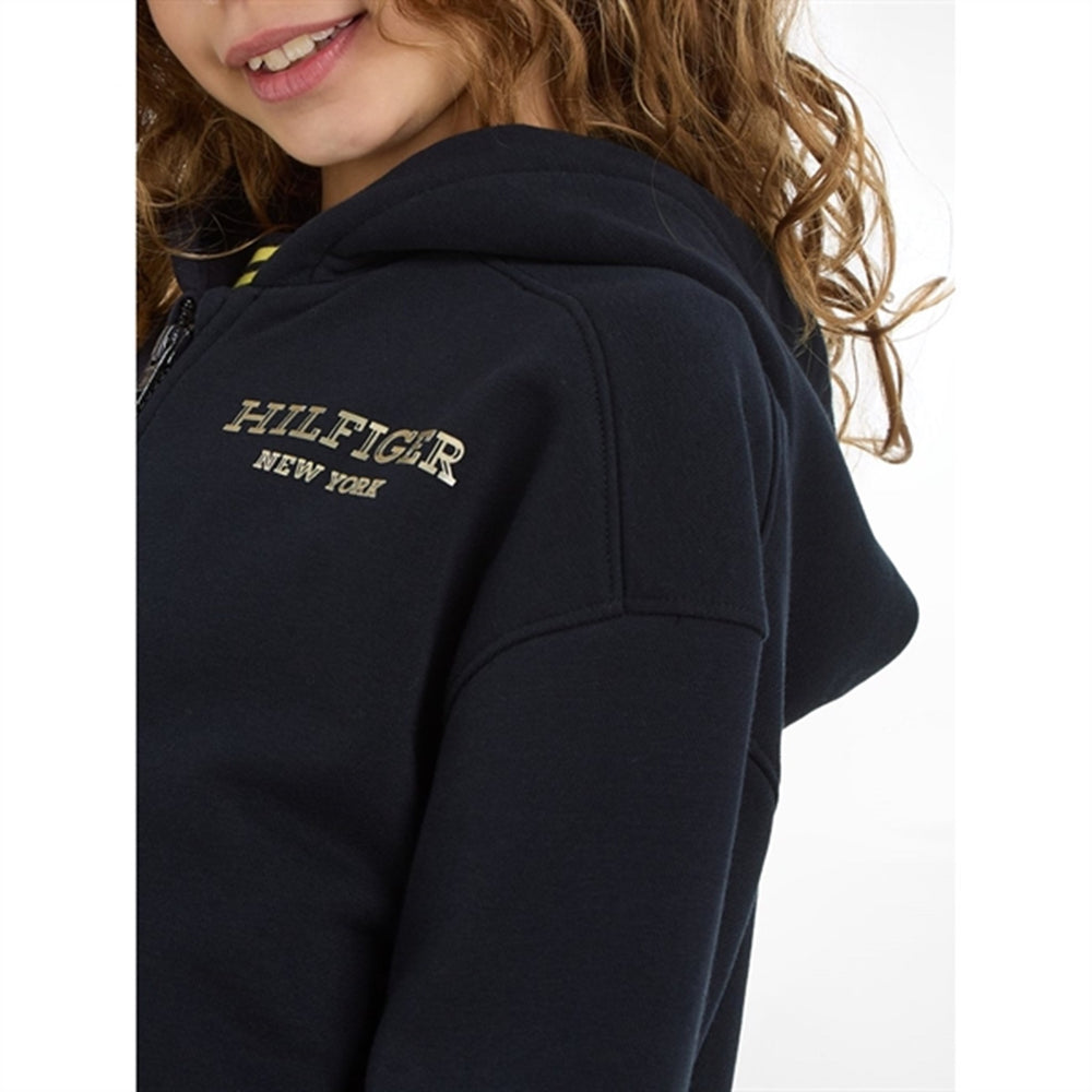 Monotype Foil Zip Thru Hoodie Desert Sky