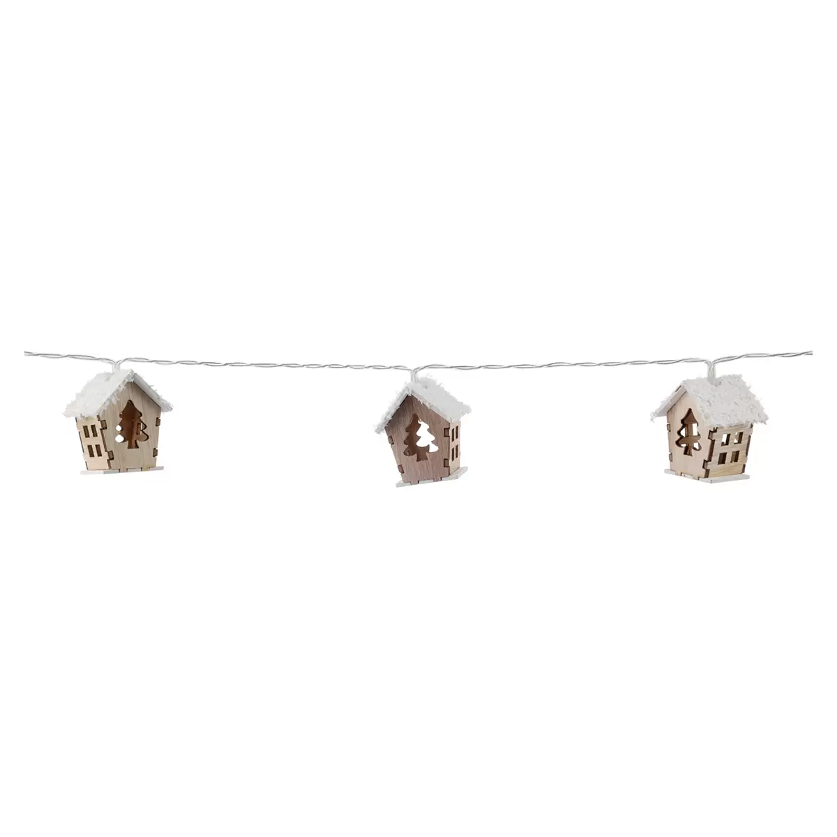 Lichterkette LED-House weiss,natur