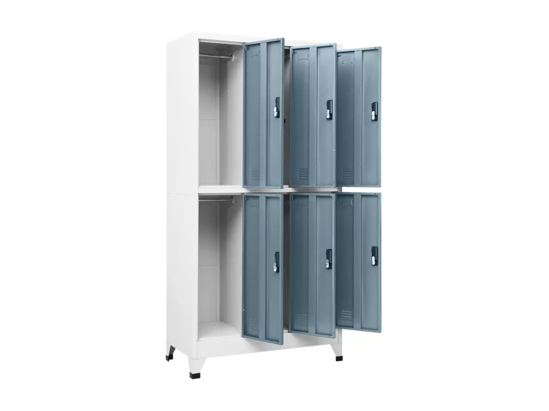 Armoire à casiers Gris clair et gris foncé 90x45x180 cm Acier