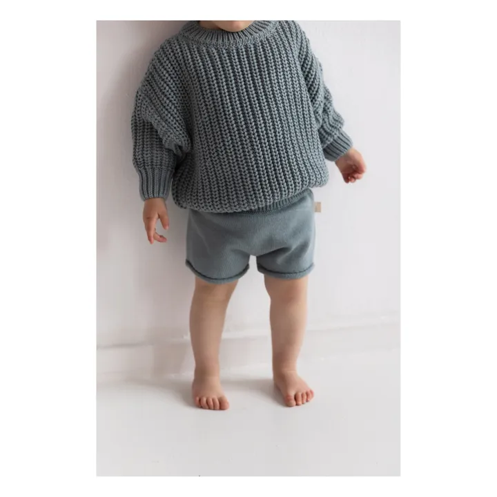 Yuki Short Single Coton Bio | Bleu gris