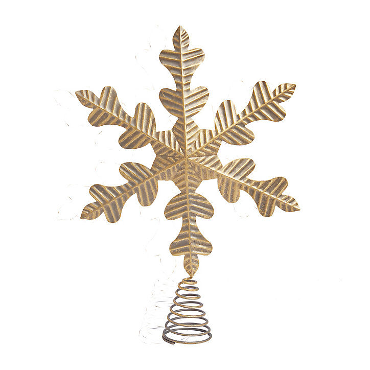 Pointe pour sapin de Noël flocon de neige antique l.18,4 x H.26,5 c doré