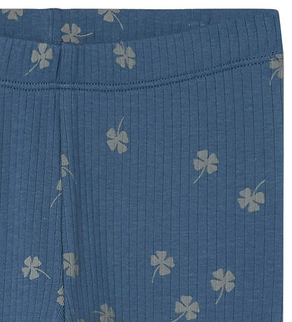 Name It Leggings - Rib - NmmNoellus - Vintage Indigo m. Kl?ver