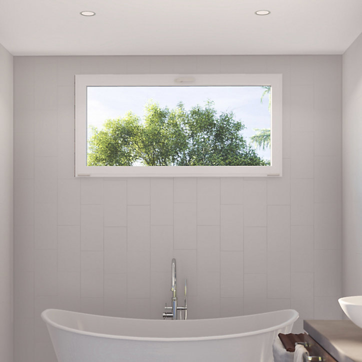 Fenêtre abattant alu GoodHome blanc - l.100 x h.45 cm