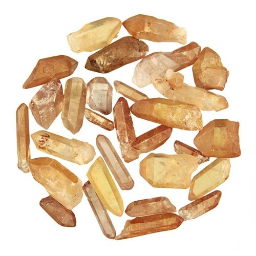 Pierres brutes pointes cristal tangerine