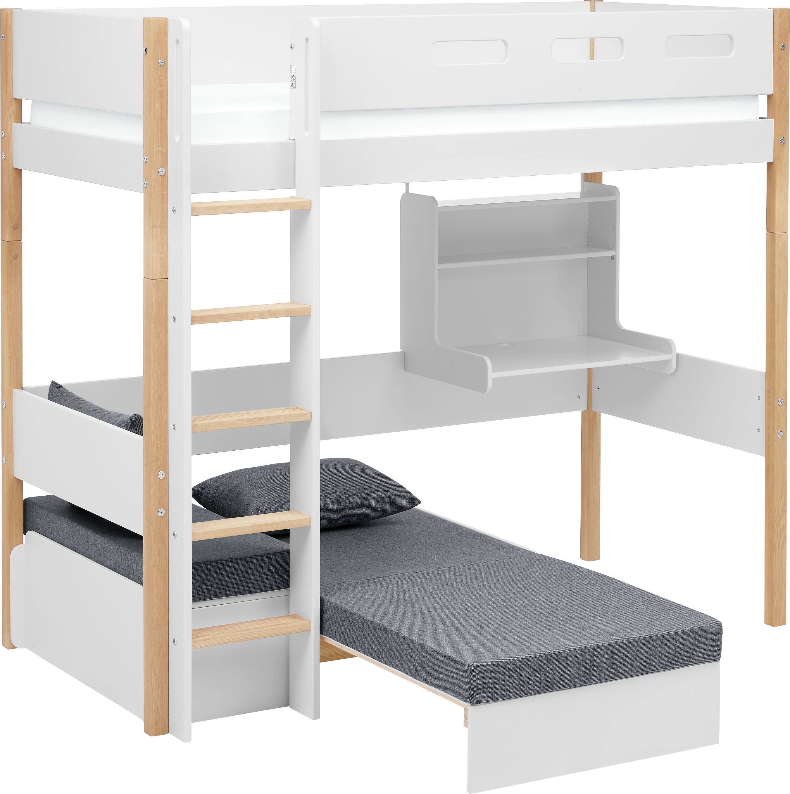 Flexa NOR Hochbett - Eiche / B: 109.0 cm x T: 210.0 cm x H: 185.0 cm