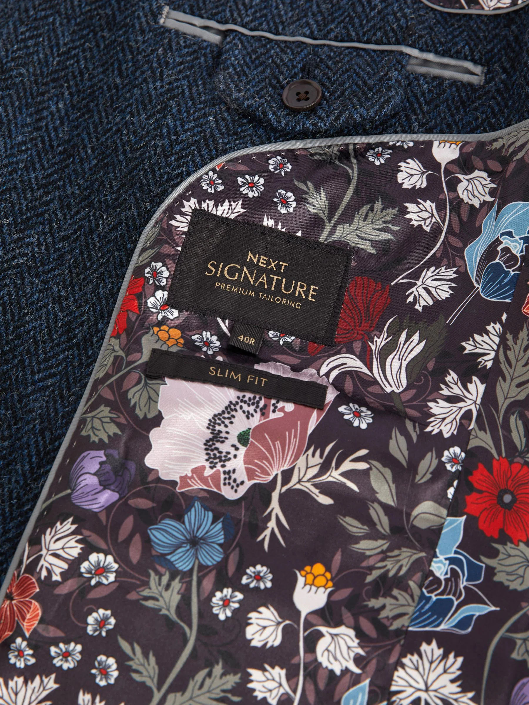 Blauw - Signature - Harris tweed Britse wollen blazer