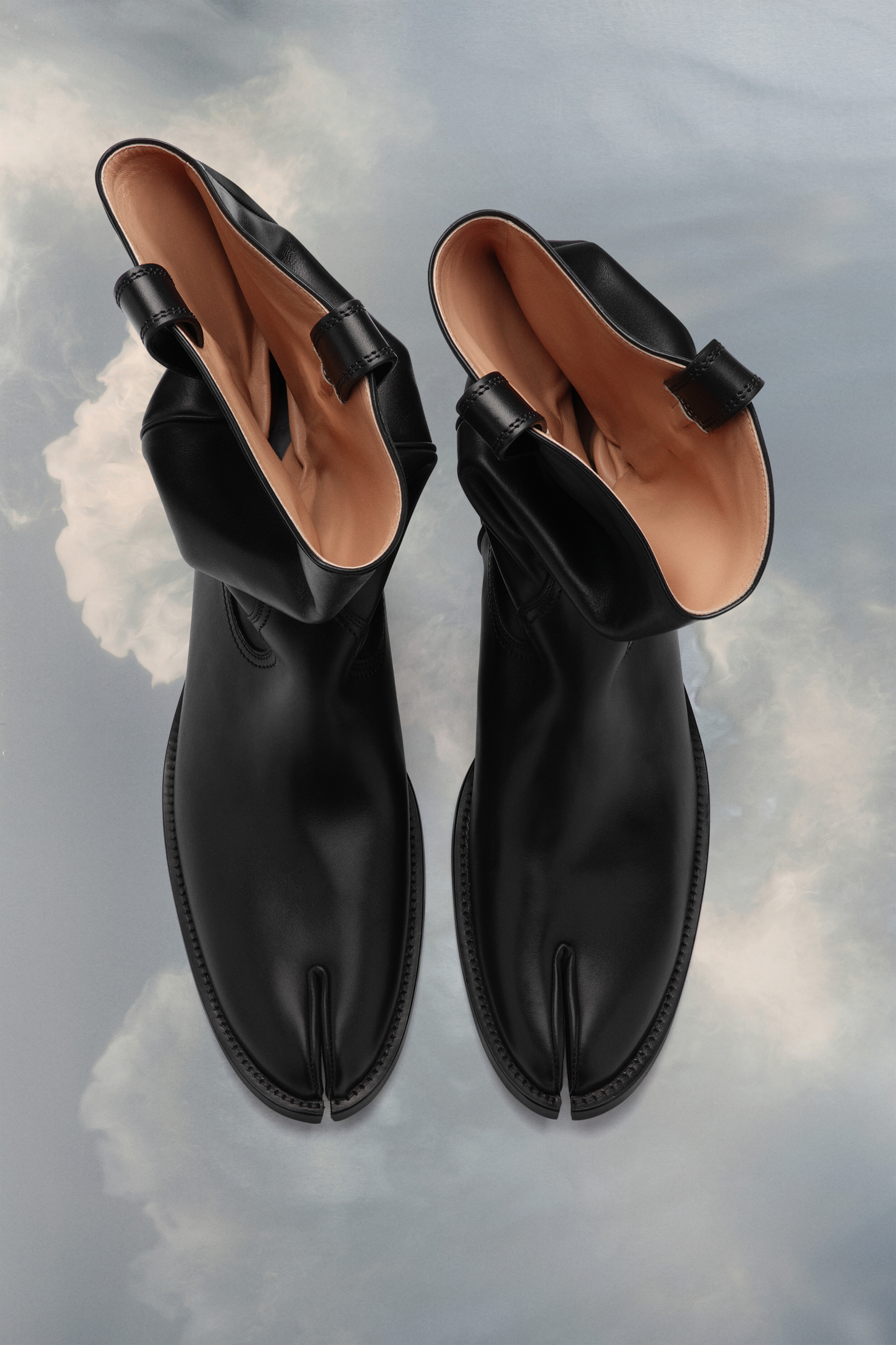 Bottes Tabi western en cuir | femme Noir