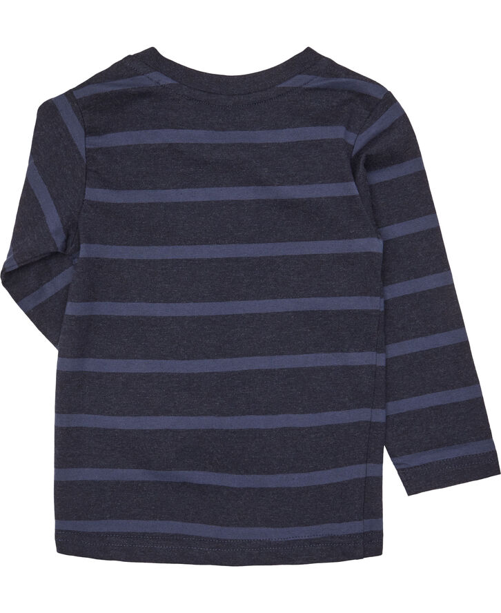 Magasin du Nord Collection Hektor 2G langærmet t-shirt - Organic GOTS Navy melange stripe