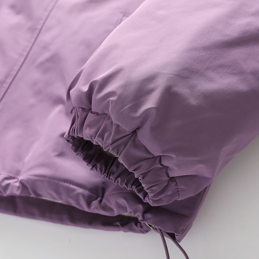 Aigan - Gewatteerde jas met capuchon en rits