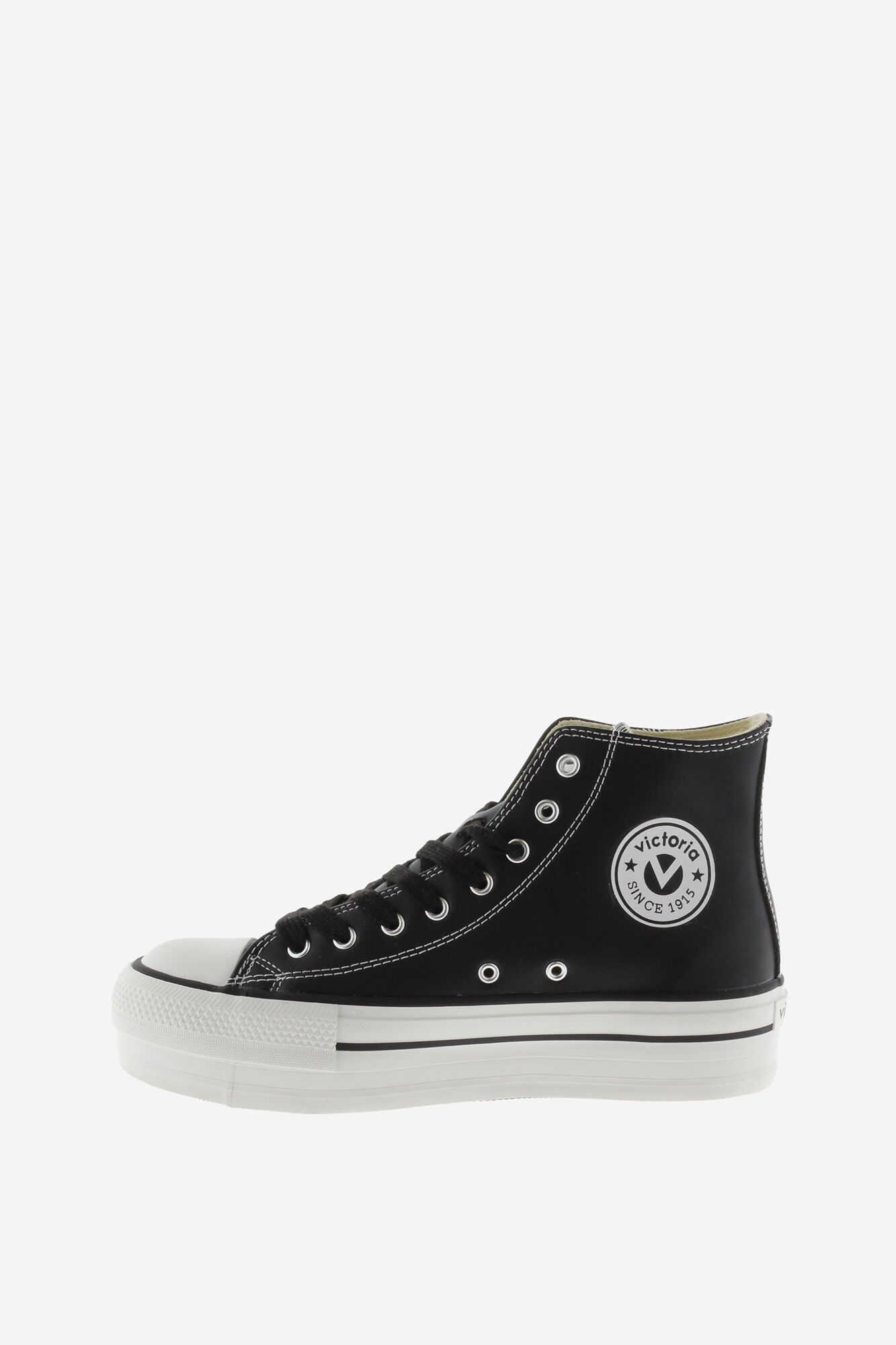 Bota de cano alto com efeito de couro