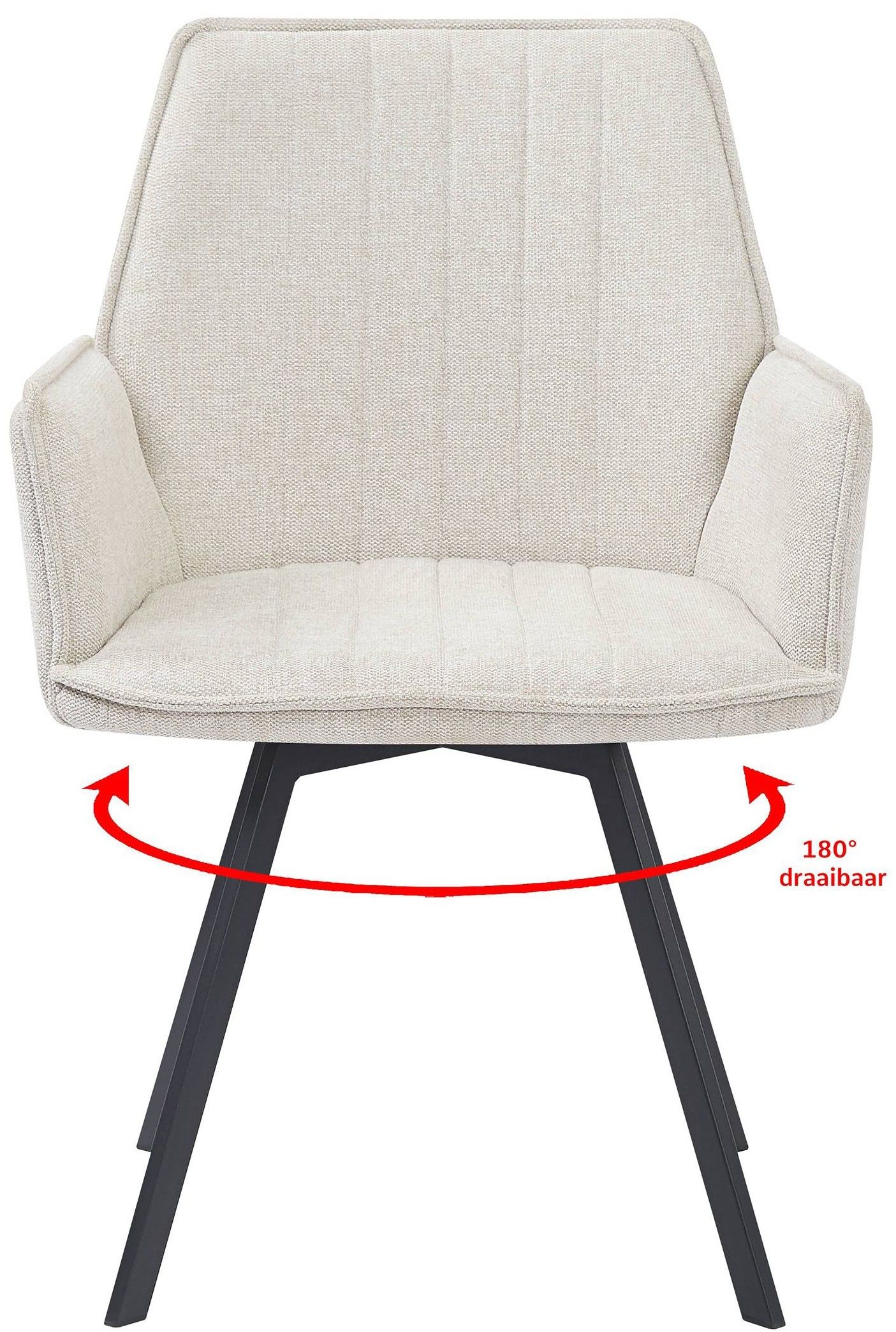 Eetkamerstoel Beige Louise B60 x D58 x H88 cm