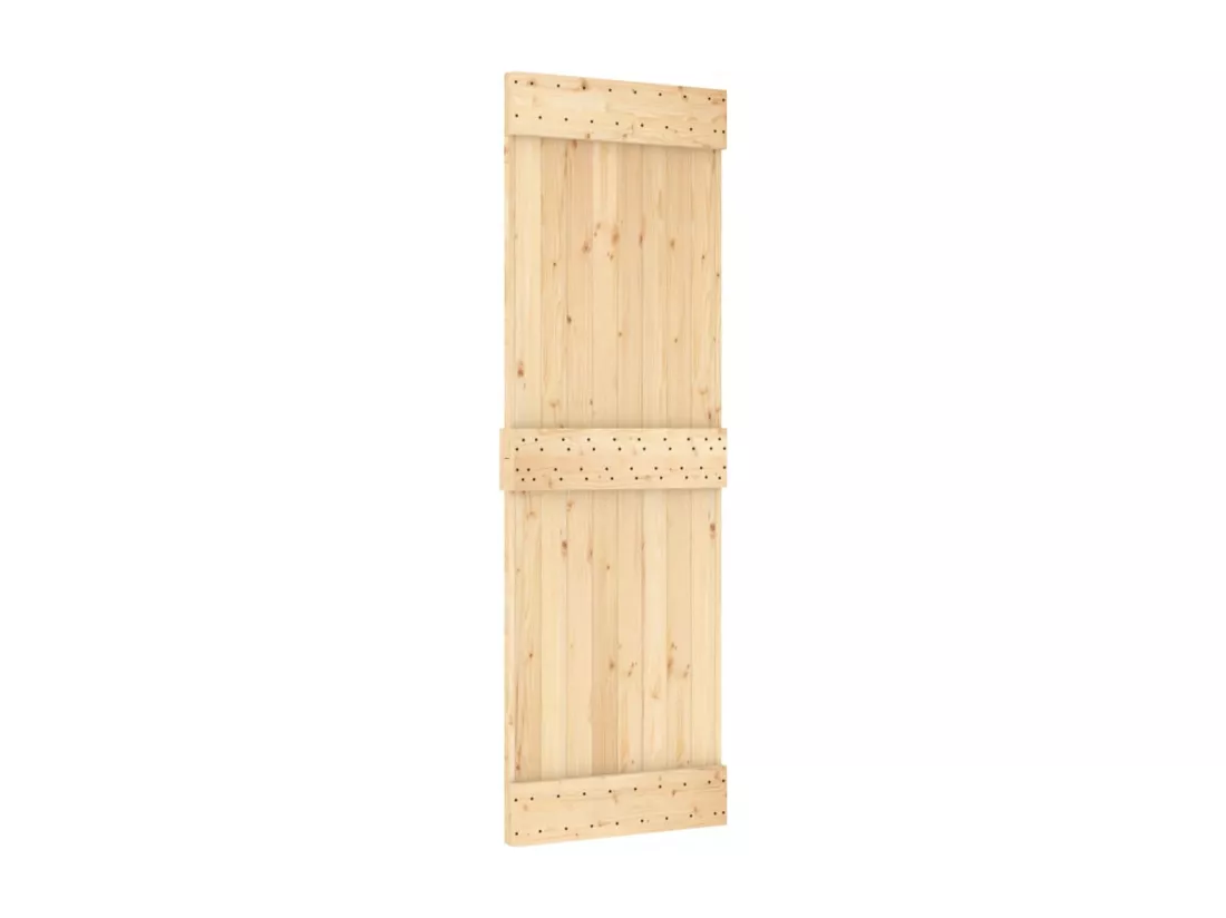 Porte coulissante et kit de quincaillerie 70x210 cm pin massif